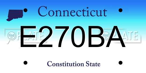 E270BA Connecticut License Plate