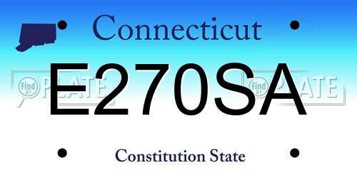 E270SA Connecticut License Plate