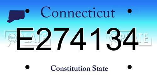 E274134 Connecticut License Plate