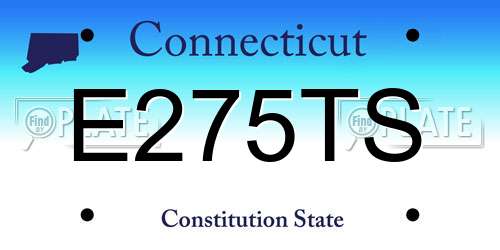 E275TS Connecticut License Plate