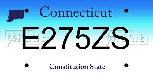 E275ZS Connecticut License Plate