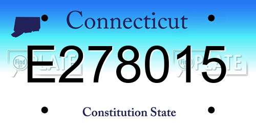 E278015 Connecticut License Plate