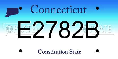 E2782B Connecticut License Plate