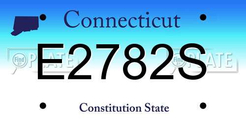 E2782S Connecticut License Plate