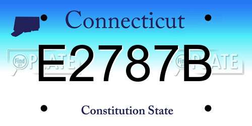 E2787B Connecticut License Plate