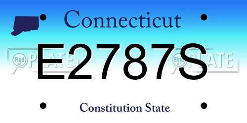 E2787S Connecticut License Plate