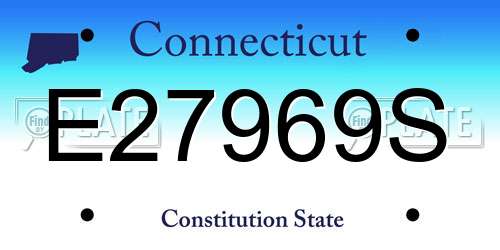 E27969S Connecticut License Plate