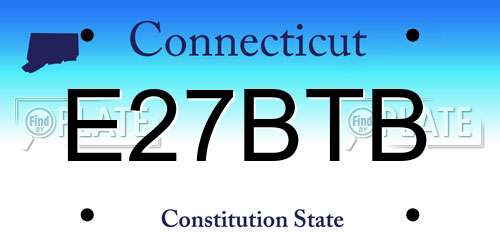 E27BTB Connecticut License Plate