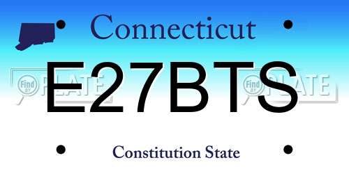 E27BTS Connecticut License Plate