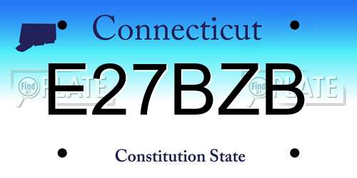 E27BZB Connecticut License Plate