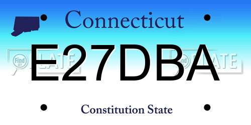 E27DBA Connecticut License Plate