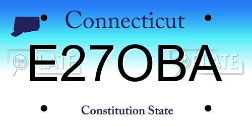 E27OBA Connecticut License Plate