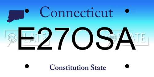 E27OSA Connecticut License Plate