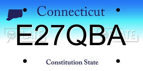 E27QBA Connecticut License Plate