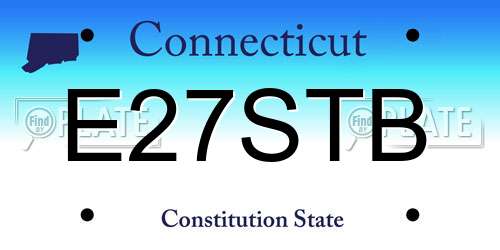 E27STB Connecticut License Plate