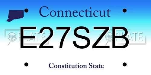 E27SZB Connecticut License Plate