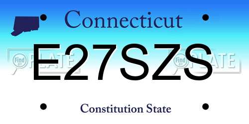 E27SZS Connecticut License Plate