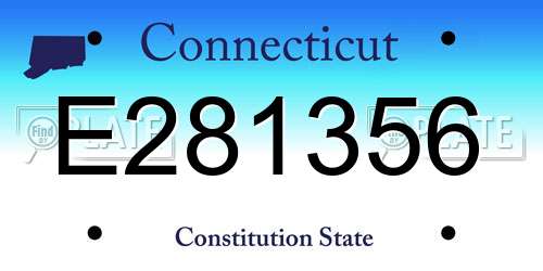 E281356 Connecticut License Plate