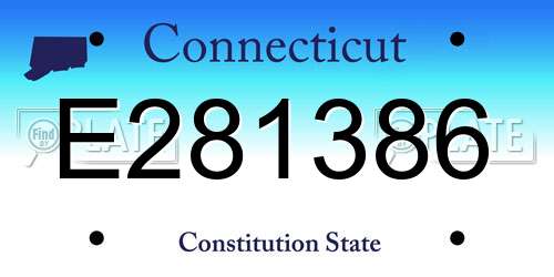 E281386 Connecticut License Plate