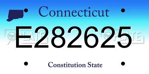 E282625 Connecticut License Plate