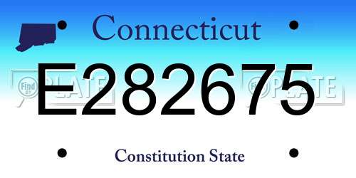 E282675 Connecticut License Plate