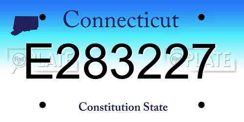 E283227 Connecticut License Plate