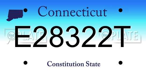 E28322T Connecticut License Plate