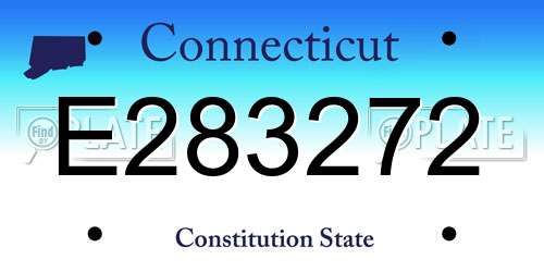 E283272 Connecticut License Plate