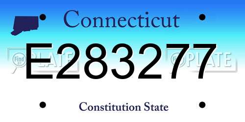 E283277 Connecticut License Plate