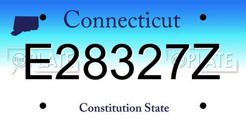 E28327Z Connecticut License Plate