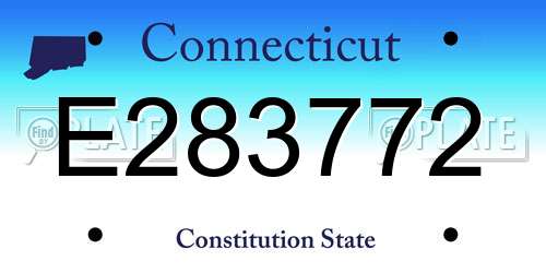 E283772 Connecticut License Plate