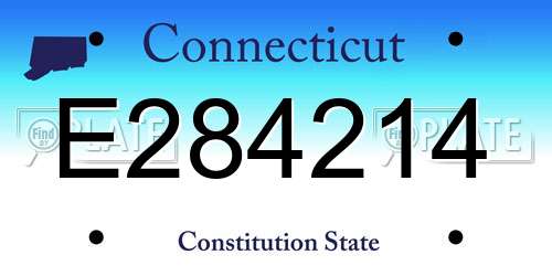 E284214 Connecticut License Plate
