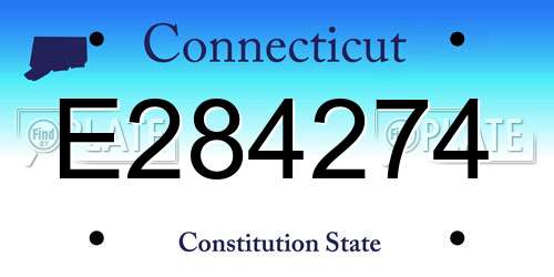 E284274 Connecticut License Plate