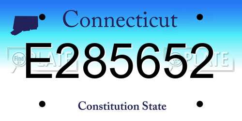 E285652 Connecticut License Plate