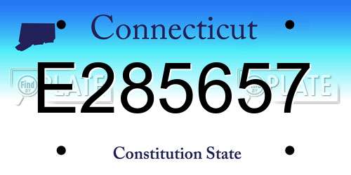 E285657 Connecticut License Plate