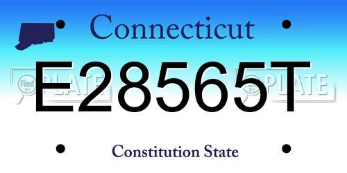 E28565T Connecticut License Plate