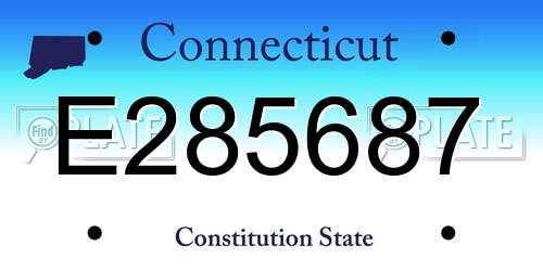 E285687 Connecticut License Plate