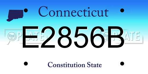E2856B Connecticut License Plate