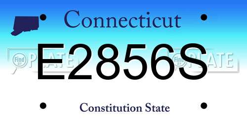 E2856S Connecticut License Plate