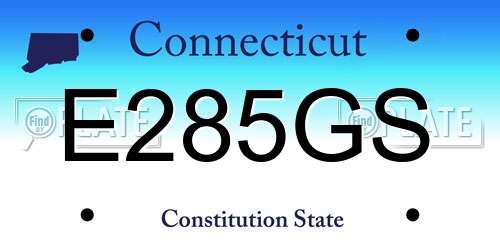 E285GS Connecticut License Plate