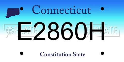 E2860H Connecticut License Plate