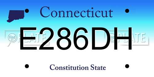 E286DH Connecticut License Plate
