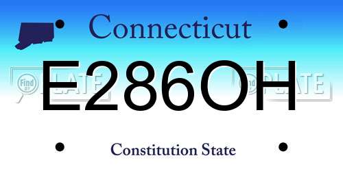 E286OH Connecticut License Plate