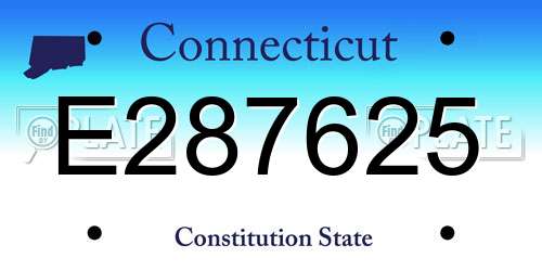 E287625 Connecticut License Plate
