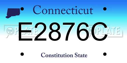 E2876C Connecticut License Plate
