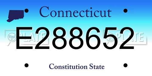 E288652 Connecticut License Plate