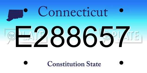 E288657 Connecticut License Plate