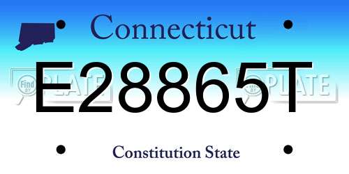 E28865T Connecticut License Plate