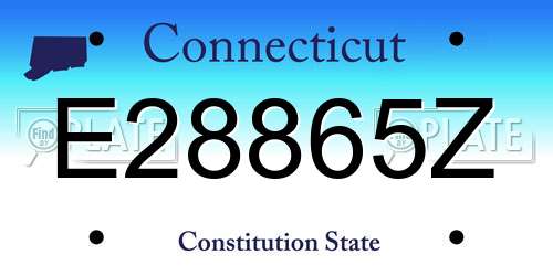 E28865Z Connecticut License Plate
