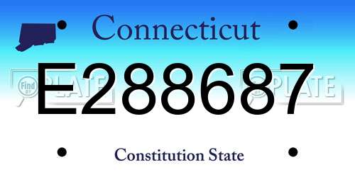 E288687 Connecticut License Plate